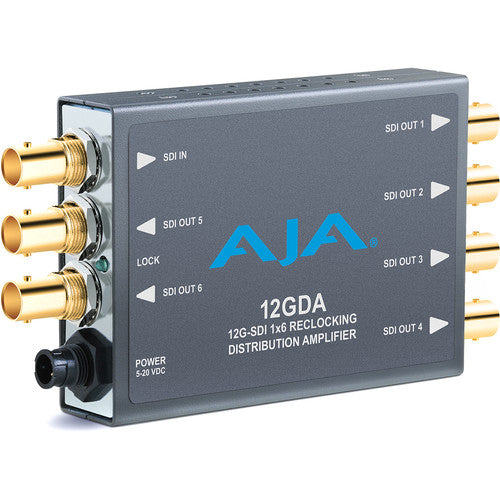 AJA 12GDA 12G/6G/3G/SD-SDI Reclocking Distribution Amplifier - New Media