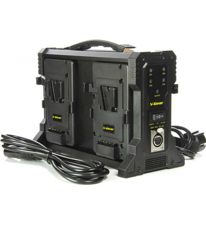 V-Gear VG-4KS MkII Professional Simultaneous Quad-Channel V-Lock Li-ion Battery Charger - New Media