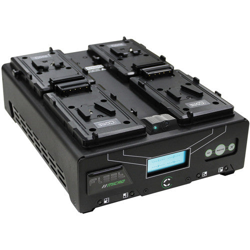 Core SWX VoltBridge Enabled Fleet Micro 3A Digital Quad Charger for V-Mount Batteries - New Media