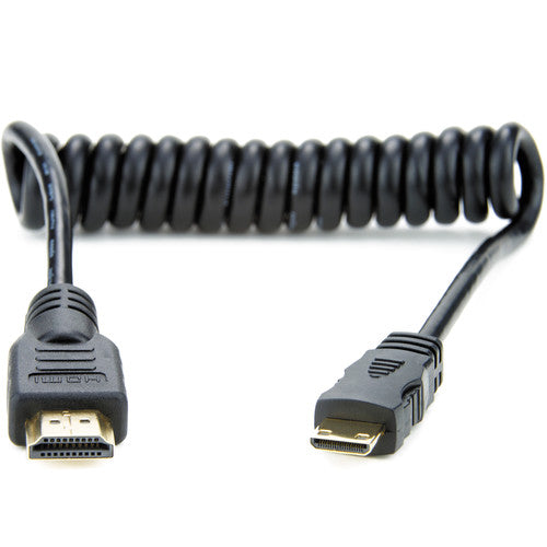 Atomos Mini-HDMI (Type-C) to Full-HDMI Coiled Cable (45 cm Extended) - New Media