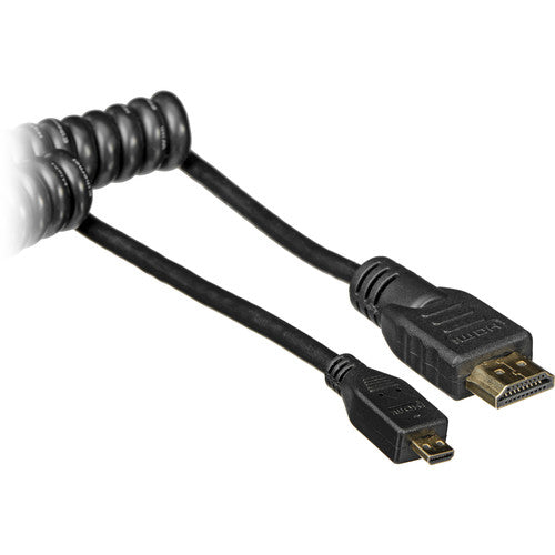 Atomos Micro-HDMI (Type-D) to Full-HDMI Coiled Cable (65 cm Extended) - New Media