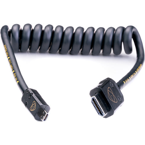 Atomos AtomFLEX Micro-HDMI (Type-D) Male to Full-HDMI Male Coiled Cable (60 cm Extended) - New Media
