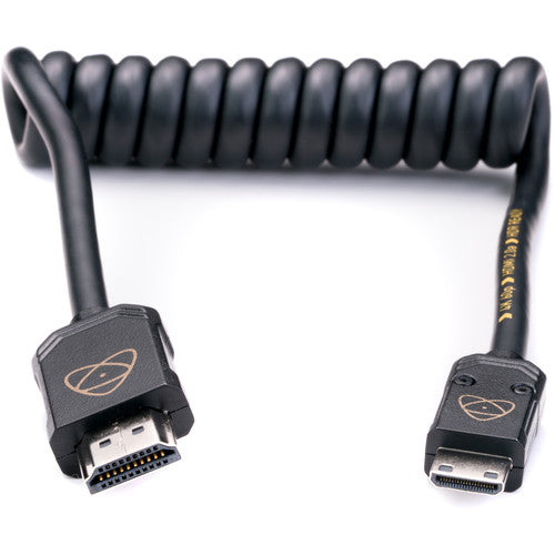 Atomos AtomFLEX Mini-HDMI (Type-C) Male to Full-HDMI Male Coiled Cable (60 cm Extended) - New Media