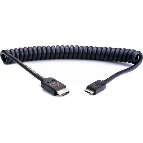 Atomos AtomFLEX Mini-HDMI (Type-C) Male to Full-HDMI Male Coiled Cable (80 cm Extended) - New Media