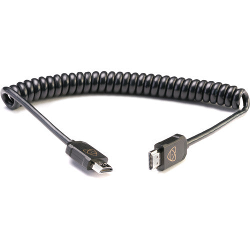 Atomos AtomFLEX Full-HDMI (Type-A) Male to Full-HDMI Male Coiled Cable (80 cm Extended) - New Media