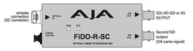 AJA FiDO-R-SC Single Channel SC Fiber to SDI Converter with Dual SDI Outputs and Power Supply - New Media