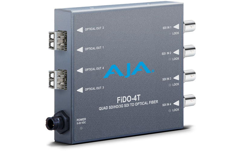 AJA FiDO-4T 4-channel 3G-SDI to Optical Fiber Mini Converter - New Media