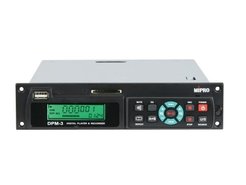 MIPRO DPM3 USB/SD Audio Player/Recorder Module for MA708PA and MA708PAMB-5. Front control panel can be detached and used as a wireless USB/SD remote. - New Media