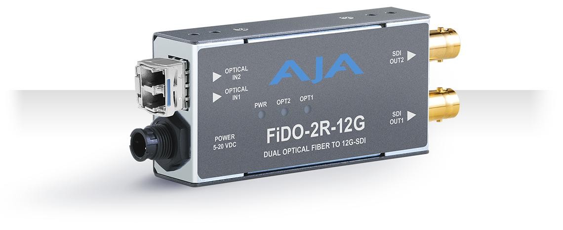 AJA 2-Channel Single-Mode LC Fiber to 12G-SDI Receiver - New Media