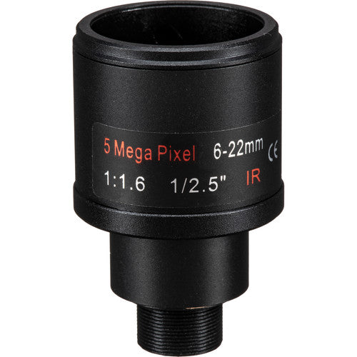 Marshall Electronics 5MP 6-22mm f/1.6 M12 IR Varifocal CS-Mount Lens (CV-0622-5MP) - New Media