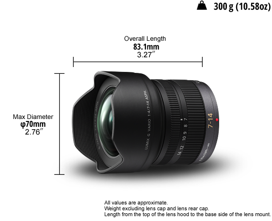 Panasonic Lumix G Vario 7-14mm f/4 ASPH. MFT Lens (Black) - New Media