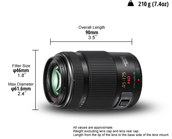 Panasonic Lumix G X Vario PZ 45-175mm f/4-5.6 ASPH. POWER O.I.S. MFT Lens (Black) - New Media