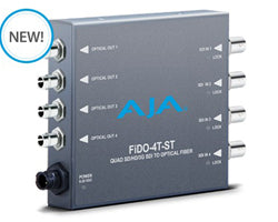 AJA FiDO-4T-ST Quad Channel 3G-SDI to ST Fiber Mini Converter - New Media
