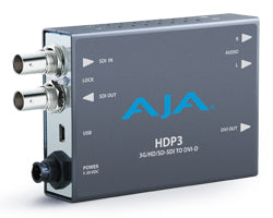AJA HDP3 3G-SDI to DVI with 1080p 60p support, high quality scaler, 2-Ch unbalanced audio output - New Media