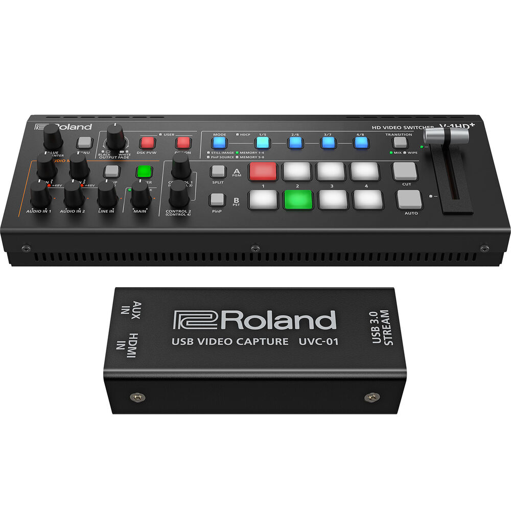 Roland V-1HD+ Switcher with UVC-01 Encoder Bundle - New Media