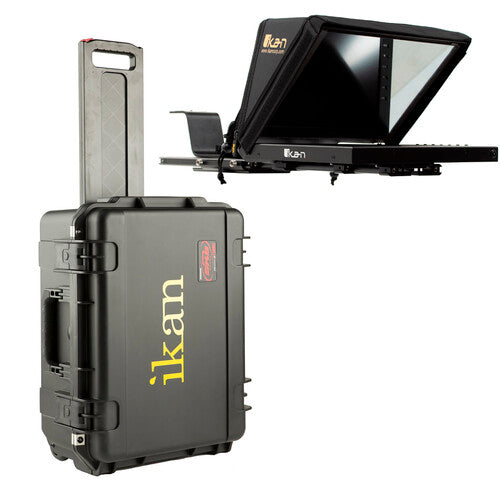 ikan PT4200-TK Professional 12" Portable Teleprompter Travel Kit with Rolling Hard Case - New Media