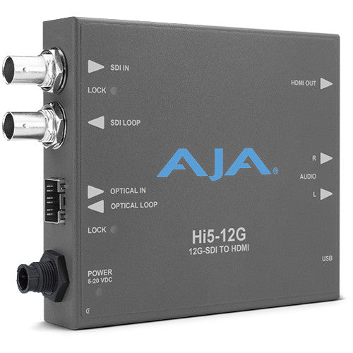 AJA Hi5-12G 12G-SDI to HDMI 2.0 Mini-Converter - New Media