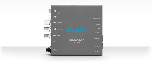AJA IPR-10G2-SDI: Single Channel SMPTE ST 2110 IP Decoder to SDI with Hitless Switching - New Media