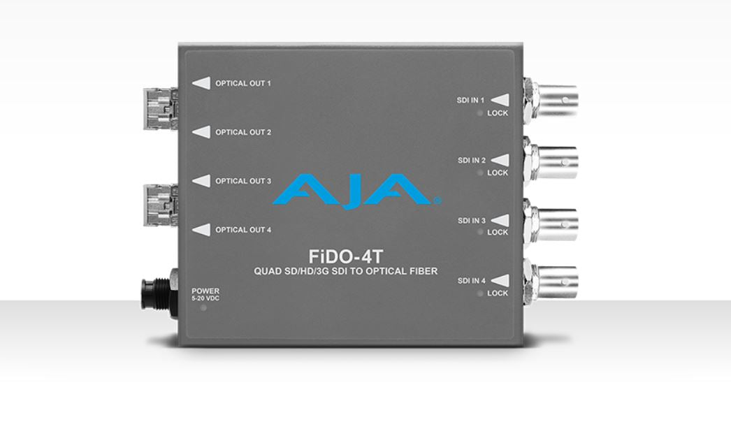 AJA FiDO-4T-MM 4-Channel 3G-SDI to Multi-Mode LC Fiber Transmitter - New Media