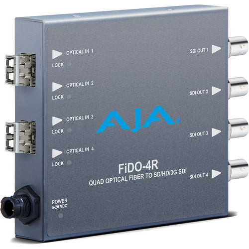 AJA 4-Channel Multi-Mode LC Fiber to 3G-SDI Receiver - New Media