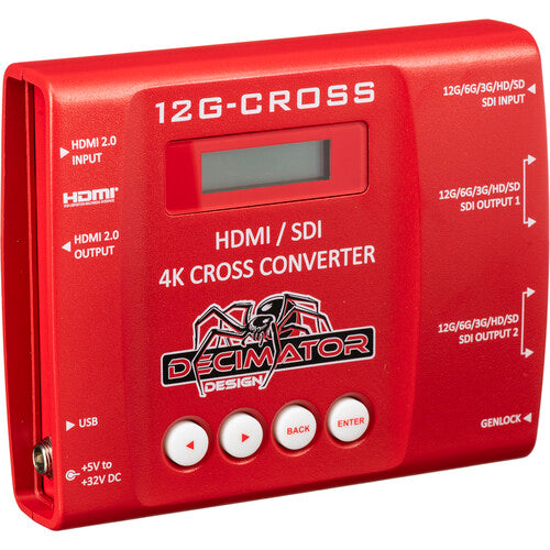 Decimator 12G-CROSS HDMI/SDI 4K Cross Converter with Scaling and Frame Rate Conversion - New Media