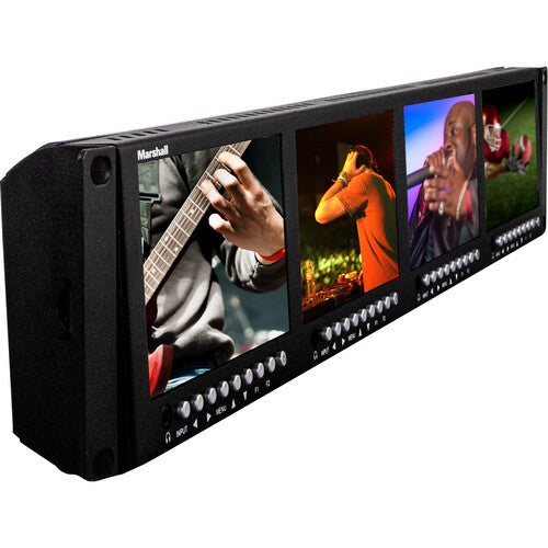 Marshall Electronics Quad 4.5" 2RU Rack Mount Monitor with 3G-SDI, HDMI and Composite Inputs - New Media